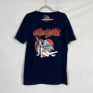 Chaser Crew Neck Tee Shirt Size L Aerosmith Navy NWT